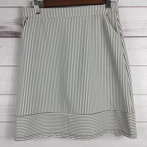Potter’s Pot black white‎ striped ribbed stretchy preppy office skirt Medium